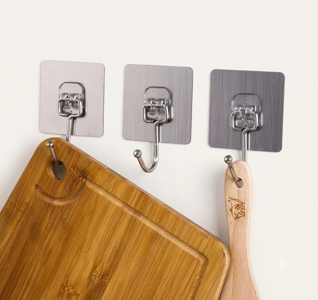 Large Adhesive Hooks (10 Pcs)