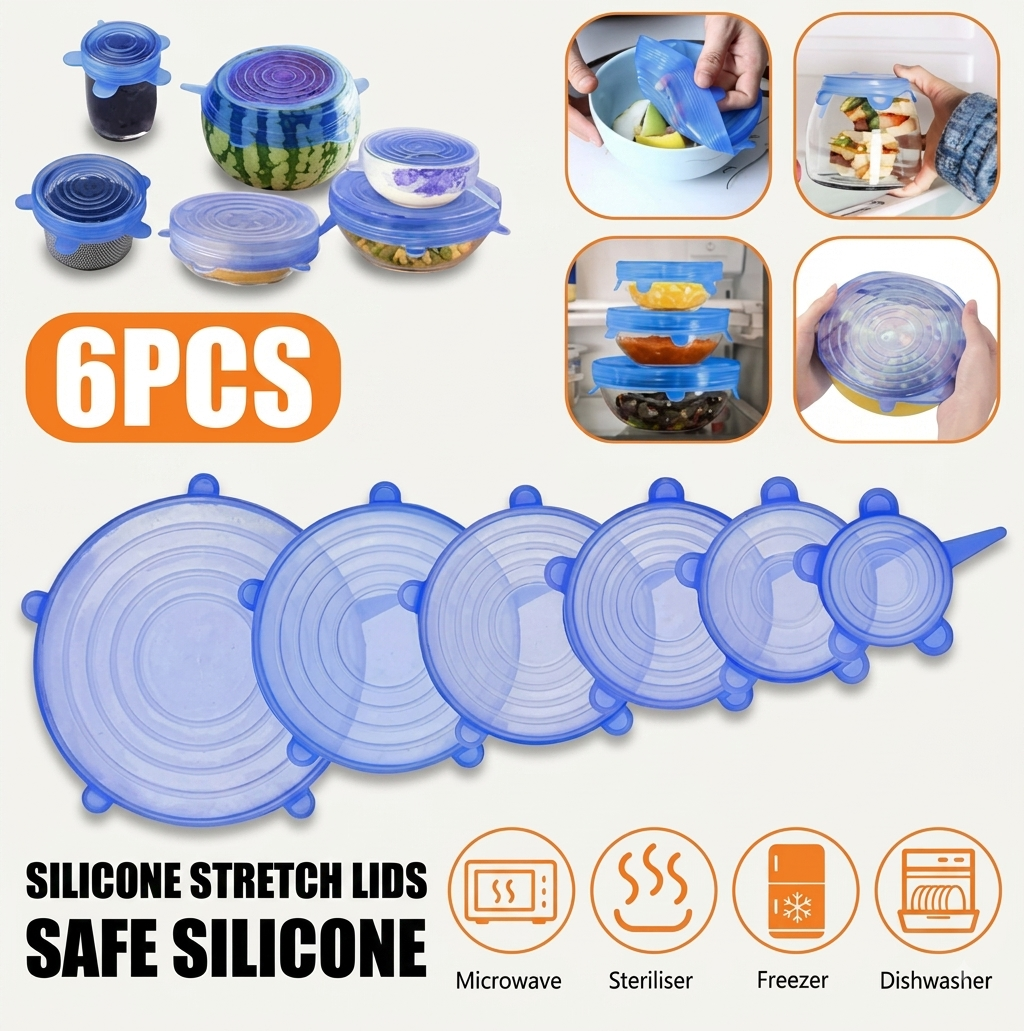 Silicone Lid Cover (6 Pcs)