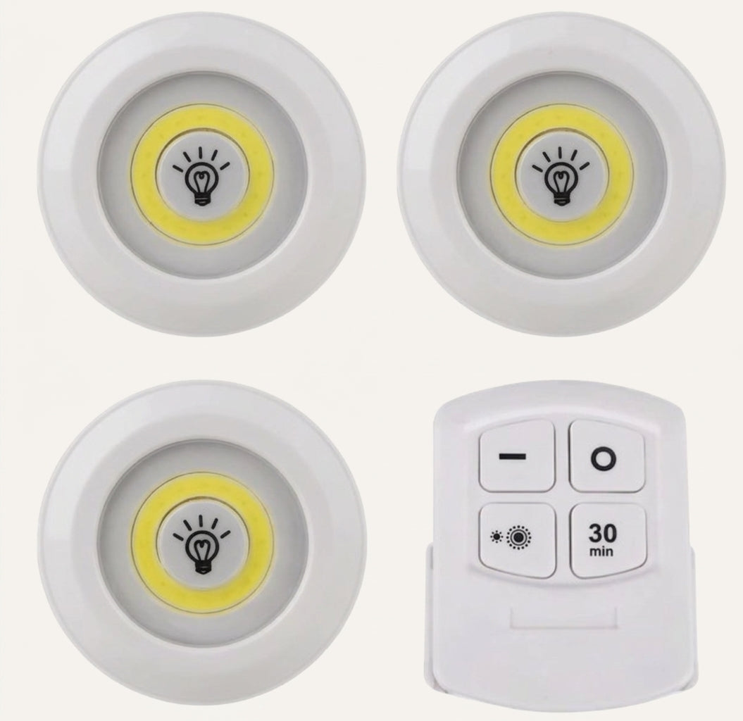 LED Light With Remote Control (3 Pcs)