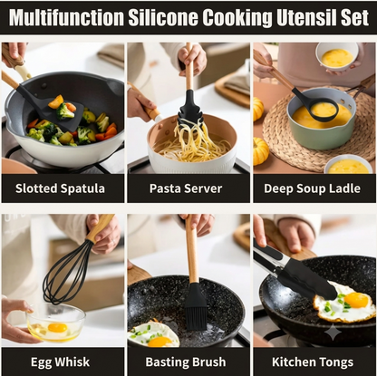 12 Pcs Silicone Spoon Set