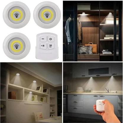 LED Light With Remote Control (3 Pcs)